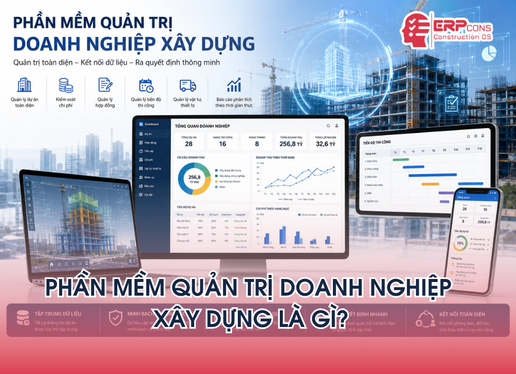 phần mềm quản trị doanh nghiệp xây dựng