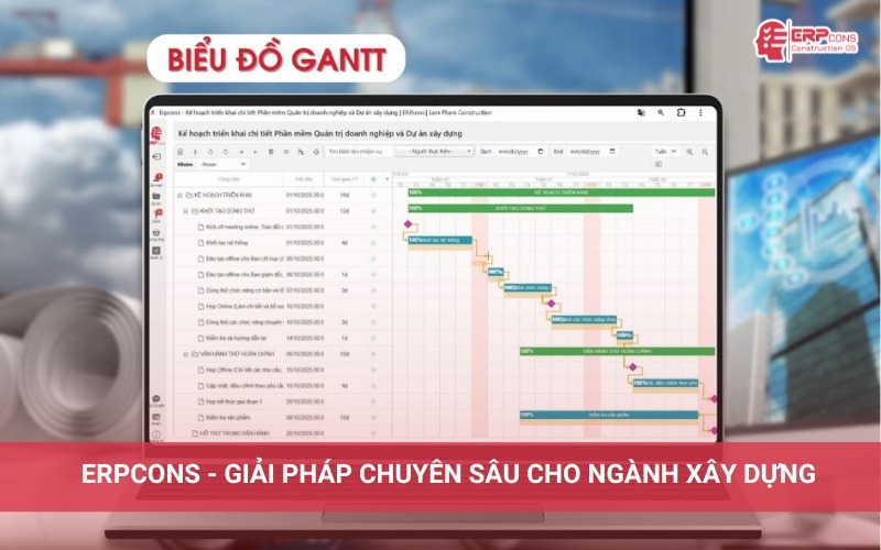 ERPcons - Giải pháp cho sâu cho hệ thống ERP ngành xây dựng toàn diện